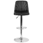 Flash Furniture Contemporary Black Vinyl Adjustable Height Barstool with Embellished Stitch Design & Chrome Base-Contemporary Style Stool