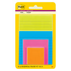 Post-it Super Sticky Notes Combo Pack - Energy Boost Collection - Assorted Sizes - 4 Pack-Post-it Super Sticky Notes have 2X the sticking power
