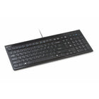 Kensington Slim Type Wired Keyboard - Black-Slim keyboard profile just 0.75 inches thin