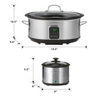 Kenmore Programmable 7 qt (6.6L) Slow Cooker with Sauce Warmer - Black & Stainless Steel-Includes a "dipper" warmer that heats dips, sauce, and gravy and goes straight from kitchen to table
