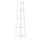 Monarch Specialties - 3665 60 po H Etagere - Blanc/Metal Blanc En Coin-Dimensions du produit: 17.5 po L x 12.5 po P x 59 po H