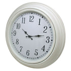 kieragrace 20" Emmerson Round Wall Clock, Off White-Material: made of high-quality, durable and lightweight plastic frame finished in white color and sturdy glass cover