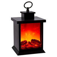 Truu Design LED Flame Lantern with Handle, 5.25" x 10", Black-Colour: Black