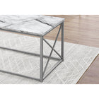 Monarch Specialties 7953P Table Set - 3Pcs Set/White Marble/Silver Metal-Assembly required: Illustrated instructions and all hardware are provided for convenience (additional tools may be needed)