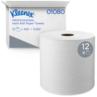 Kleenex - Essuie-tout en rouleau - mandrin de 1,5 po avec poches d’absorbance de qualité supérieure - Blanc - Paquet de 12-425 pi/rouleau