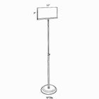 Azar Displays 7" x 11" Acrylic Sign Holder with Stand, Clear (300835)-Stands on adjustable metal pole that ranges in height from 24" to 45-1/4" sits on a 8" diameter metal base