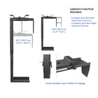 ShoppingAll - Support réglable pour tour d'ordinateur sous le bureau - Noir-Ajustable : La largeur peut être fixée entre 14,5-24,5cm (5,7-9,6") / La hauteur peut être réglée entre 43,7-49,7 cm (17,2-19,5") pour s'adapter à la plupart des boîtiers tour ATX du marché.