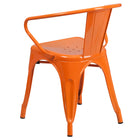 Flash Furniture Chaise pour intérieur / extérieur en métal orange avec appuis-bras-Appuis-Bras intégrés
