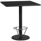Flash Furniture Laminate 42" Square Round Base Table, Black (XUBK4242TR24B4F)-Bar height hospitality table