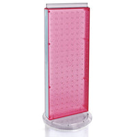 Azar Displays 20" x 8" 2-Sided Non-Revolving Pegboard Counter Unit, Pink Translucent (700509-PNK)-Great way to showcase a featured product at the customer's eye level