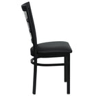 Flash Furniture HERCULES Series Black Window Back Metal Restaurant Chair - Black Vinyl Seat - 2 Pack-Black Vinyl Upholstered Seat