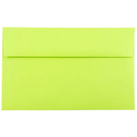 JAM Paper Enveloppes format livret de teinte claire avec fermeture gommée, 6 x 9 1/2 po, vert lime, 1000/paquet-Vert lime