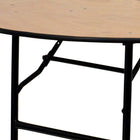Flash Furniture 48" Round Wood Folding Banquet Table with Clear Coated Finished Top-4' Folding Table