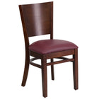 Flash Furniture – Chaise de restaurant Lacey en bois, dossier plein, noyer, siège en vinyle bourgogne (XUDGW094WALBGV)-Chaise de salle à manger en bois