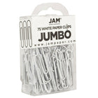 JAM Paper Coloured Jumbo Paper Clips, Large, White Paperclips, 6 Packs of 75, 450 Total (2184934g)-Material: Metal