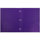 JAM PaperMD – Chemise de présentation d’école en plastique à 3 trous à 2 pochettes, violet, paquet de 12-Violet