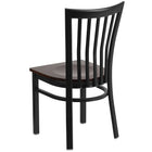 Flash Furniture HERCULES Series Black School House Back Metal Restaurant Chair - Walnut Wood Seat - 2 Pack-.625" Thick Plywood Seat
