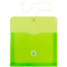 JAM Paper Plastic Envelopes with Button and String Tie Closure, Index Booklet, 5.25 x 7.5, Lime Green Poly, 24 Pack (920B1lig)-Size: 5-1/4" x 7-1/2"