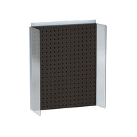 Azar Displays 16"W x 20.25"H Pegboard Powerwing in Solid Black (700357-BLK)-Includes Acrylic Sign Holder strip and two 3" W clear plastic side wings