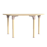 Flash Furniture Bright Beginnings 47" Commercial Grade Wooden Trapezoid Adjustable Height Classroom Activity Table - Beech-Commercial Grade Height Adjustable Trapezoid Wooden Classroom Activity Table
