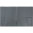 JAM Paper Plastic POP Two Pocket Folder, Grey, 12 Pack (86524gydg)-Size: 9-1/2" x 11-1/2"