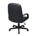 Work Smart Mid Back Bonded Leather Managers Chair, Black-Loop arms