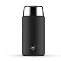 Minimal Stainless Steel Insulated Food Jar - Black - 750ml-Wide mouth makes filling and cleaning the jar a breeze