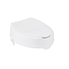 Drive Medical Raised Toilet Seat with Lock and Lid, Height 4"-White, Plastic