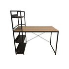 J&R Home Collection Leo Space Saver Desk /Bookshelf Combo-Industrial black powder-coated metal frame