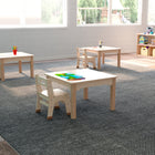 Flash Furniture Bright Beginnings Commercial Grade Wooden Square Preschool Classroom Activity Table-Accommodates up to 3 Children