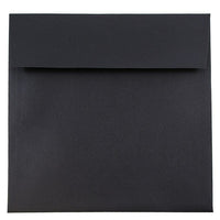 JAM Paper 7.5 x 7.5 Square Envelopes, Black Linen Recycled, 100 Pack (v01213g)-Black
