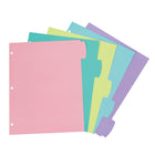 Staples Dividers - Pastel-5 Tab Paper Dividers, includes 10 white labels