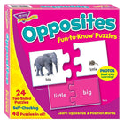 TREND enterprises Inc. Opposites Fun-to-Know Puzzles - 48 Pieces-Set of thick, two-piece tagboard puzzles for use in learning basic English-language skills