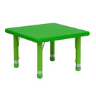 Flash Furniture 24" Square Green Plastic Height Adjustable Activity Table-Popular Square Activity Table