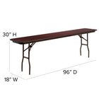 Flash Furniture 18" x 96" Rectangular Mahogany Melamine Laminate Folding Training Table-.75'' Thick Melamine Laminate Mahogany Top