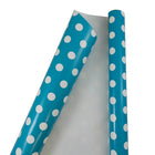 JAM Paper Polka Dot Gift Wrapping Paper, Jumbo 40 sq. ft., Blue with White Dots, 3 Pack (2226416993g)-Dots