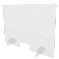 Eddie's Plexiglass Acrylic Sneeze Guard - 47.5"W x 31.5"H - Clear-Countertop Clear Acrylic Plexiglass Protective Barrier/Shield (Cashier Sneeze Guard)