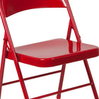 Flash Furniture - Chaise pliante en métal de série Hercules, rouge, paq./4 (4BDF002RED)-Composants en acier riveté