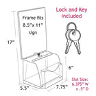 Azar Displays Medium Moulded Suggestion Box with Pocket, Lock and Key, Clear (206009)-Use as a contest entry box, drop box and lead box to collect sales leads and advertise contest prizes or rules
