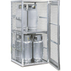 Justrite Aluminum LPG Cylinder Locker Storage, 30" x 65" x 32", 114Lb-Sloped roof design sheds water and ice to the rear