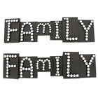 Cathay Importers Bejewelled Family Metal Wall Decor (EC-22-0126)-Embellished plaque