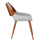 Armen Living Panda Mid-Century Fabric Dining Chair - Grey-Great for kitchen, dining, home office space, commercial setting or any living space in your home