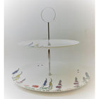 Roy Kirkham Cottage Garden 2 Tier Cake Stand-This 2 tiered bone china cake stand offers function and beauty for your table top