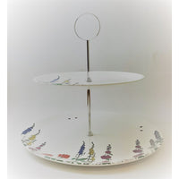 Roy Kirkham Cottage Garden 2 Tier Cake Stand-This 2 tiered bone china cake stand offers function and beauty for your table top