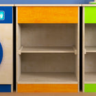 Flash Furniture Bright Beginnings Commercial Grade Wooden Kid's Two Shelf Kitchen Cabinet-Pair with Other Pieces in the Set or Use Alone
