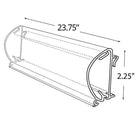 Azar Displays 23.75"W x 2.25"H Bullnose Flip Up C-Channel, Clear (600038)-Made from extruded plastic and includes double-sided adhesive tape on the bottom