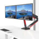 ShoppingAll Adjustable Dual Pneumatic Gaming Monitor Mount with Red Backlights for 15-32" Monitors-8