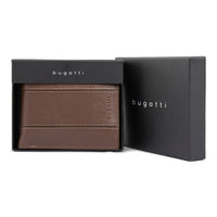 Bugatti Opposites Attract - Flip-UP -  Leather - Brown (MWL2253BU-BROWN)-Brown leather