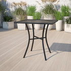 Flash Furniture 28" Square Black Indoor-Outdoor Steel Patio Table-Bar Height from Floor: 14"H