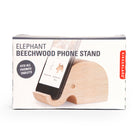 Kikkerland - Support de téléphone/tablette en forme d'éléphant-Matériau en bois de hêtre